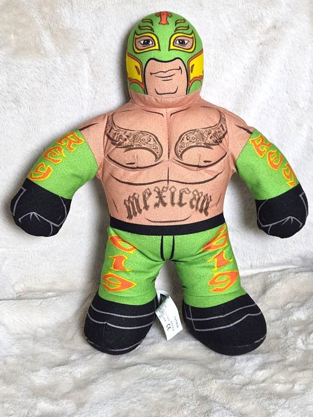 WWE Mattel Rey Mysterio Brawlin Buddies Green 16" Plush Talking - TESTED Working